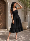 فستان صيفي كاجوال - أسود