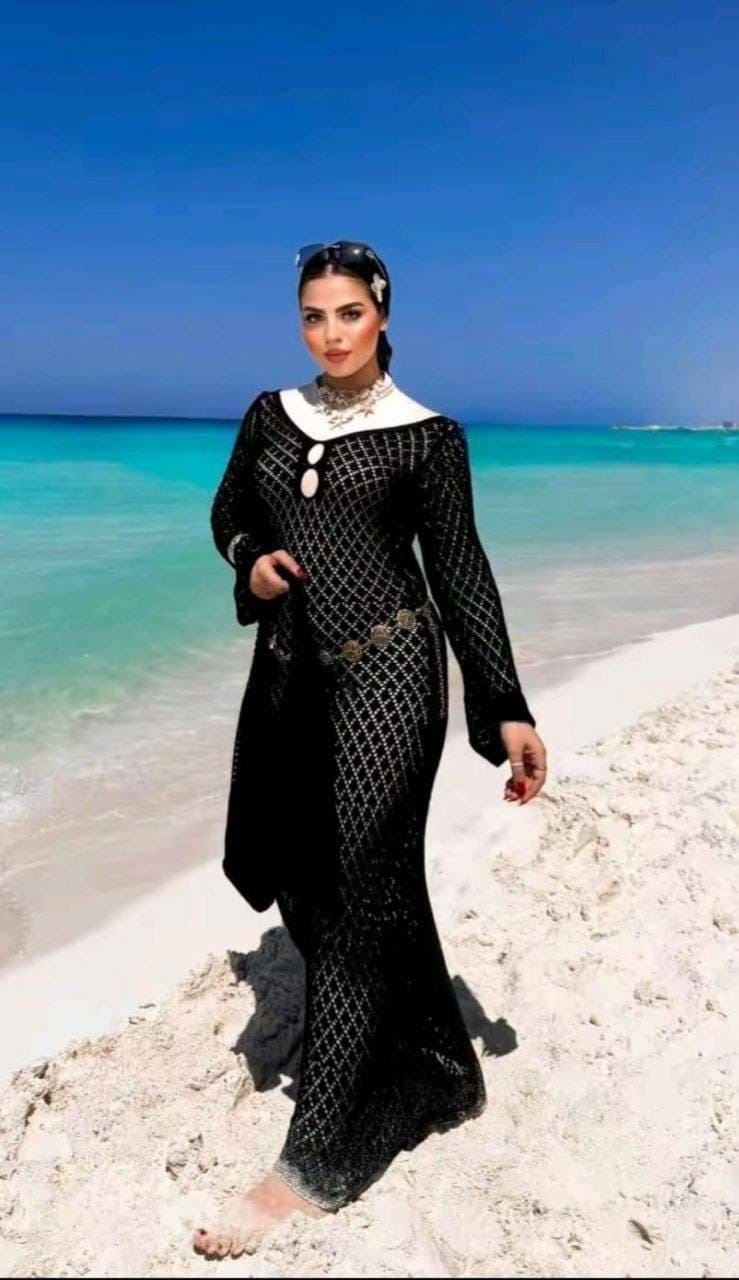 فستان بحر كروشيه شبك
