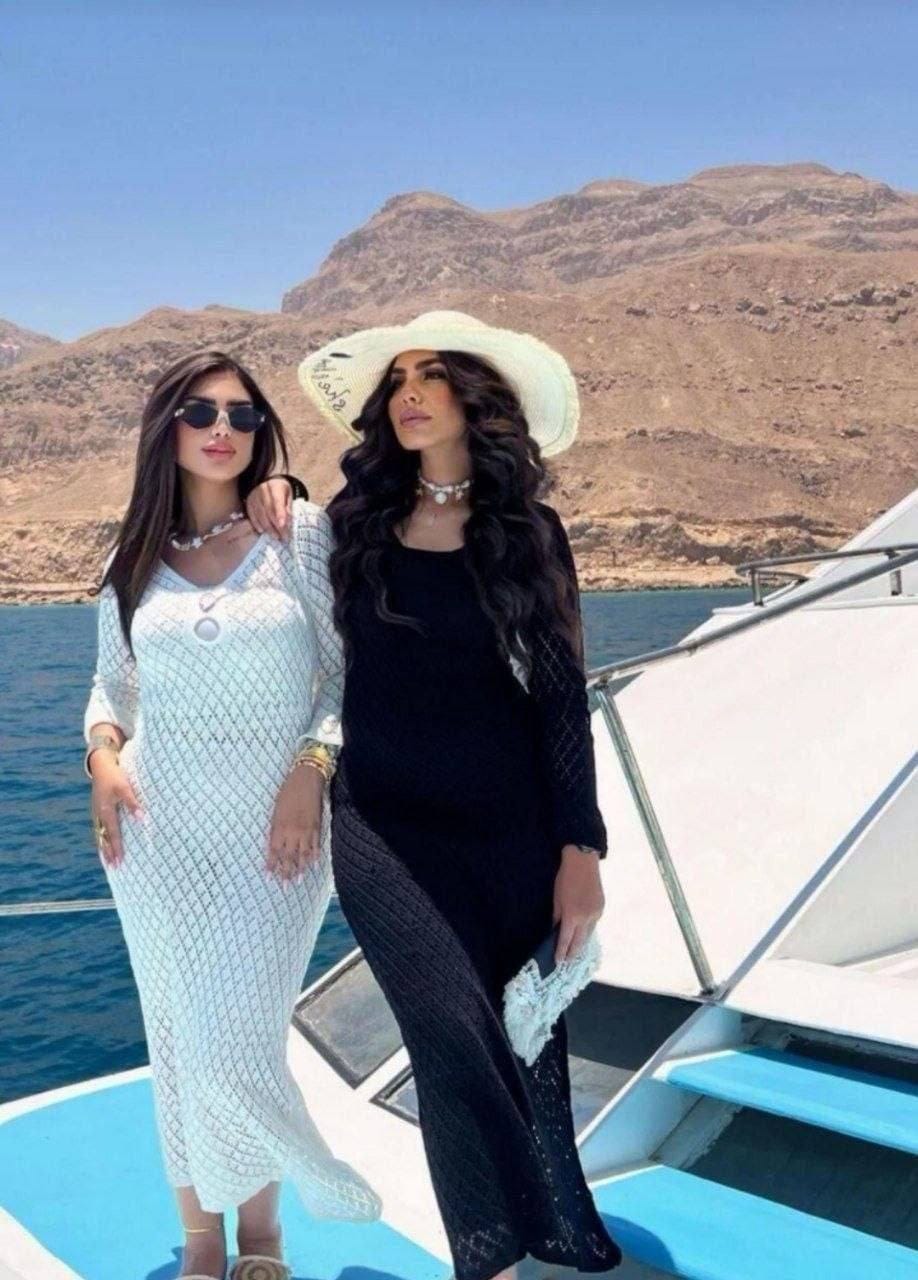 فستان بحر كروشيه شبك